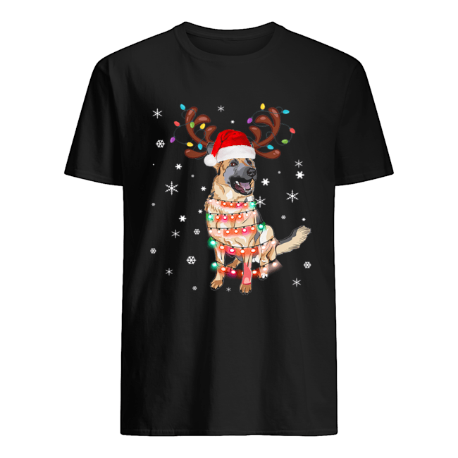 Christmas Lights Australian Shepherd Funny Dog Lovers Gift Classic Men's T-shirt