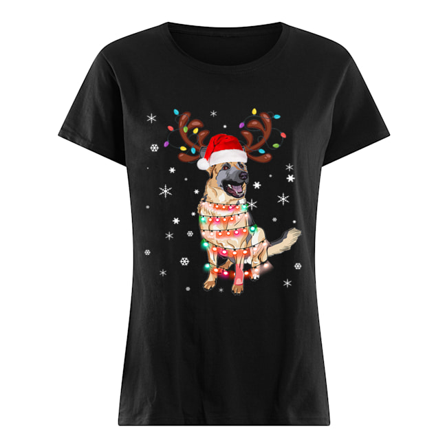 Christmas Lights Australian Shepherd Funny Dog Lovers Gift Classic Women's T-shirt