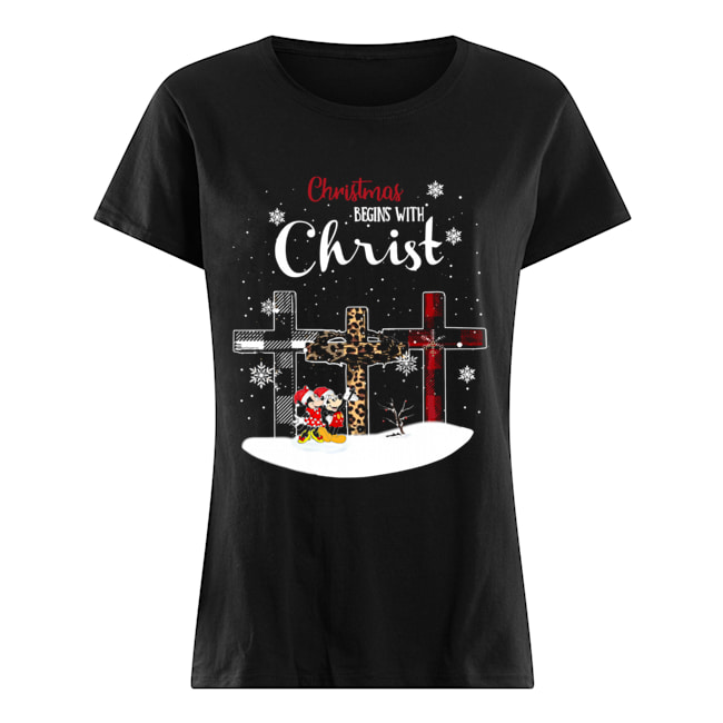 Christmas begins with christ cross Mickey Mouse Classic Women's T-shirt