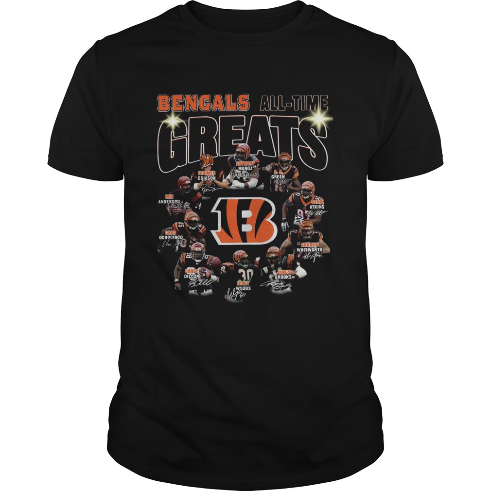 Cincinnati Bengals all time great players signatures shirt