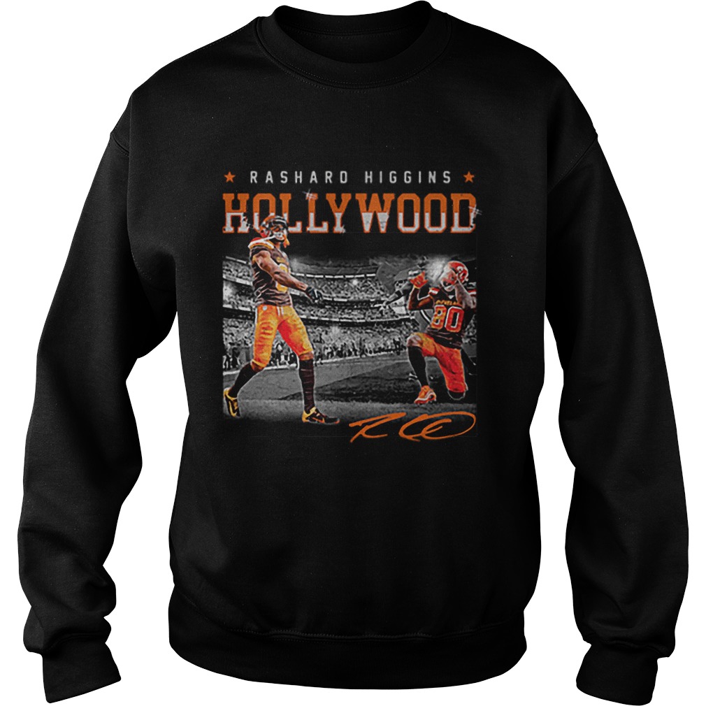 Cleveland Browns Rashard Higgins Holly Wood signature Sweatshirt