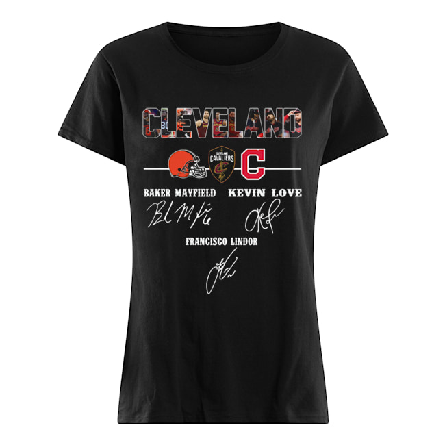 Cleveland Cavaliers Baker Mayfield Kevin Love signature Classic Women's T-shirt