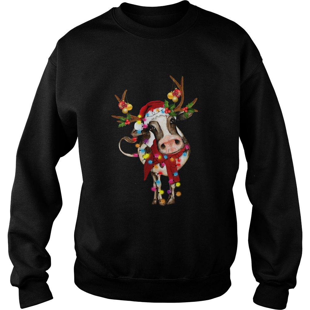 Cow Gorgeous Reindeer Light Christmas Sweatshirt