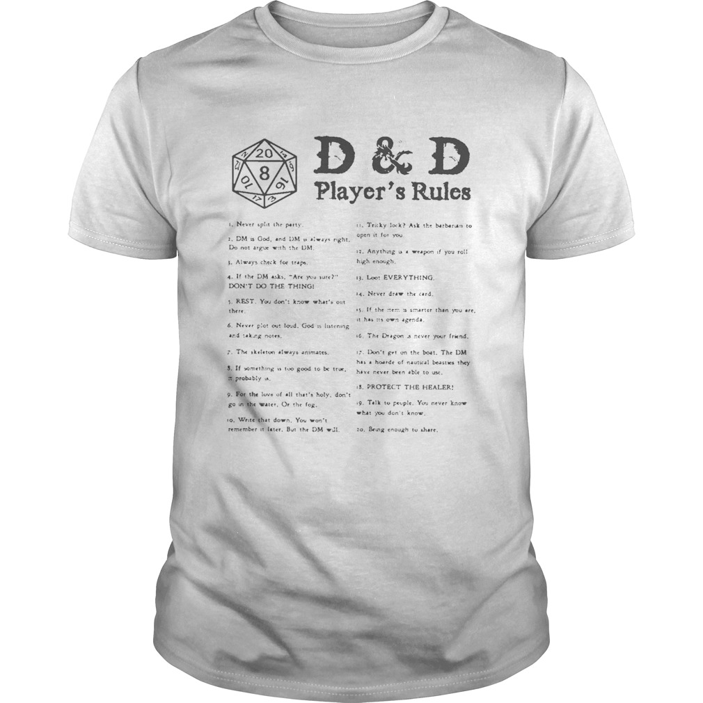 DD Players Rules shirt