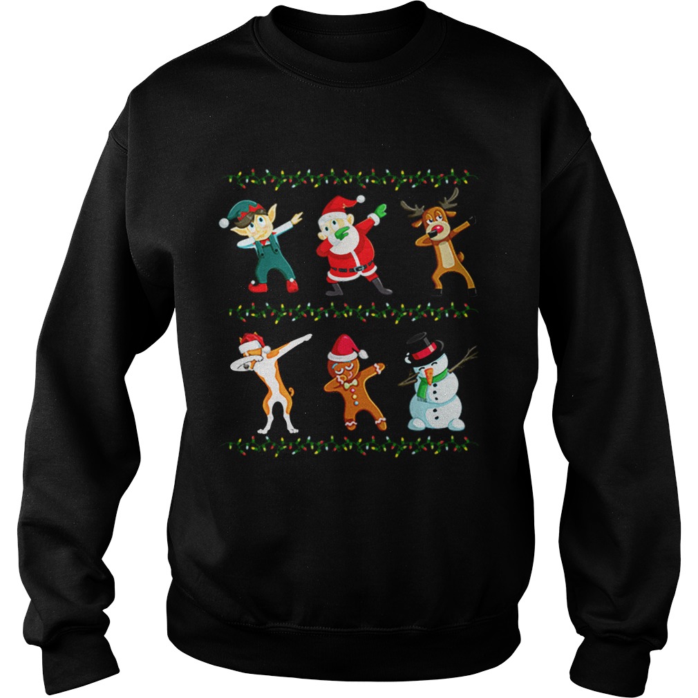 Dabbing Santa Basenji And Friends Christmas Sweatshirt