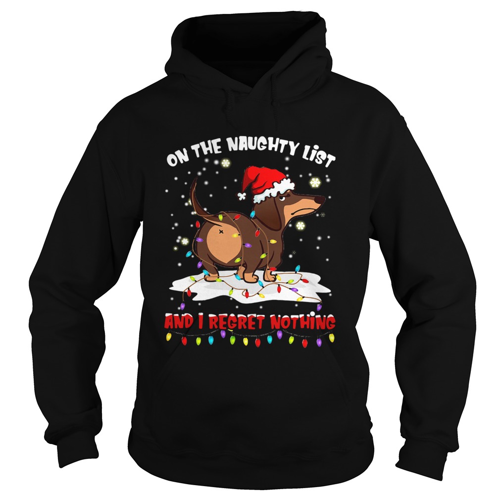 Dachshund On The Naughty List And I Regret Nothing Hoodie