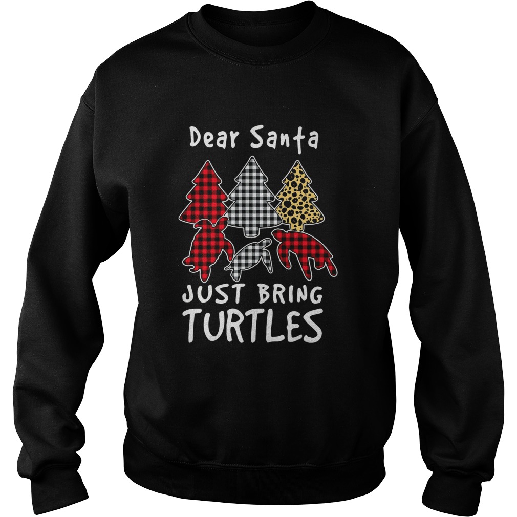 Dear Santa Just Bring Turtles Plaid Christmas Tree Sweatshirt