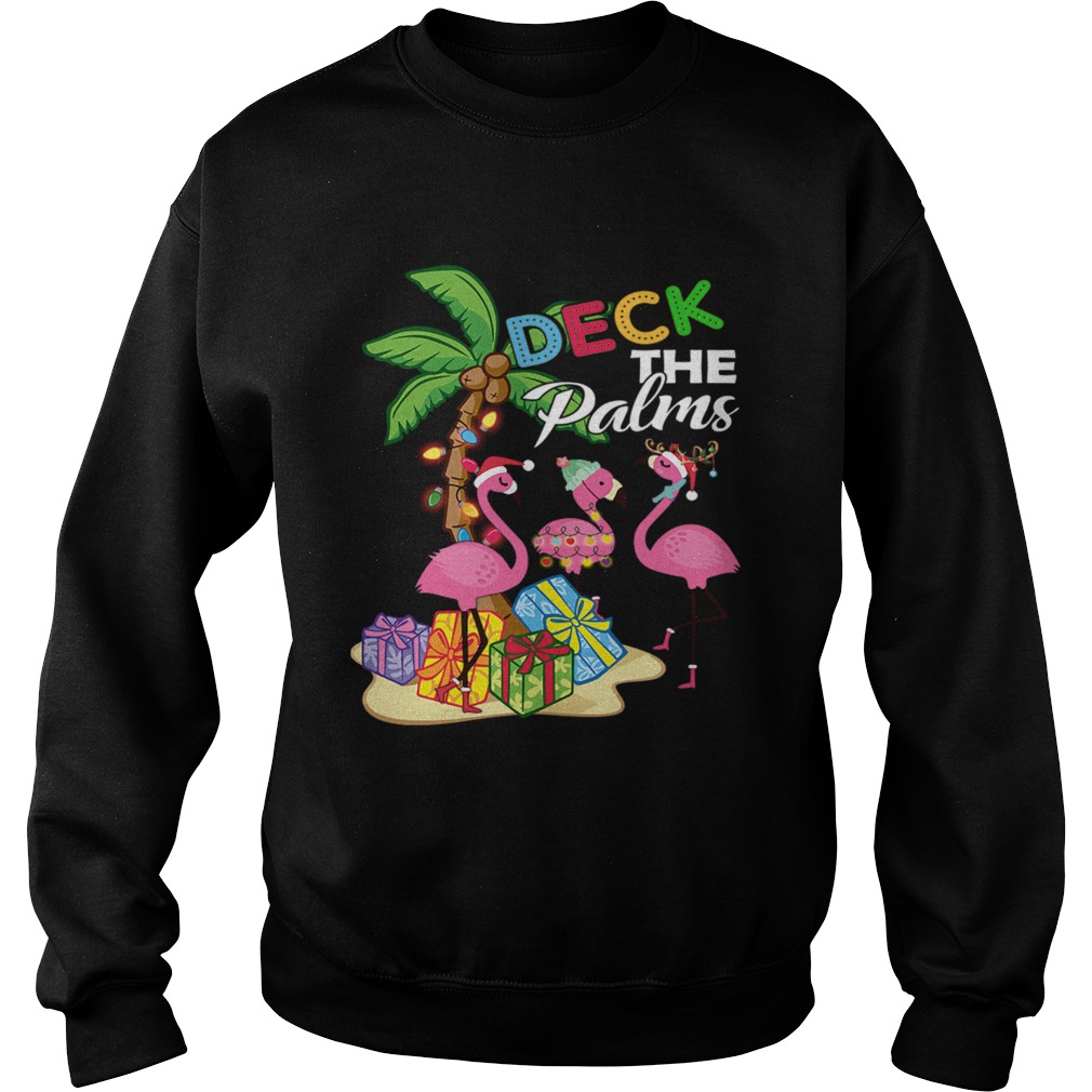 Deck the Palms Merry Flamingo Christmas Sweatshirt