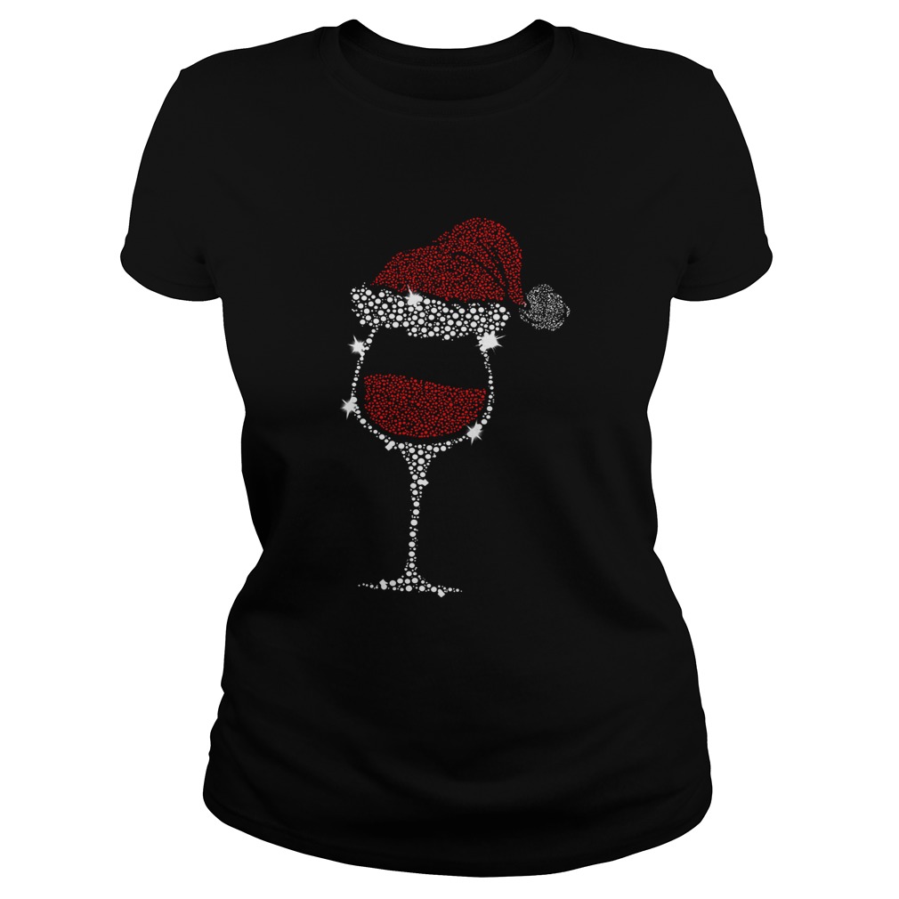 Diamond Wine Glasses Santa Hat Christmas Classic Ladies