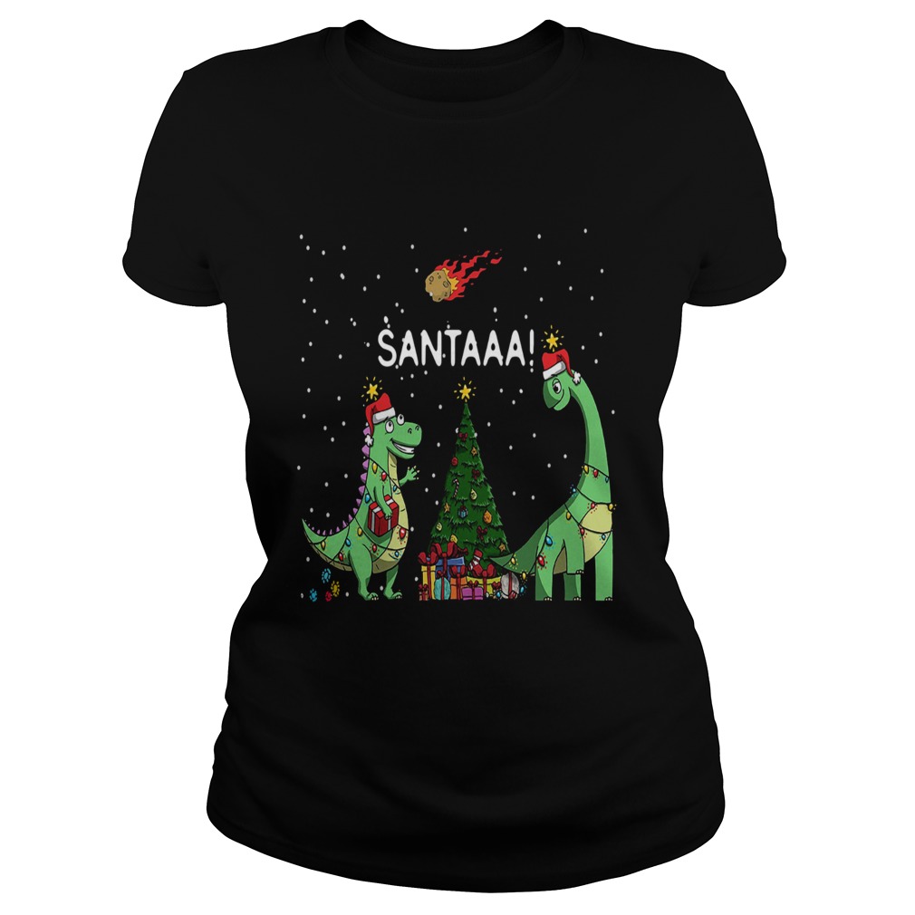 Dinosaur Santa Christmas Tree Classic Ladies