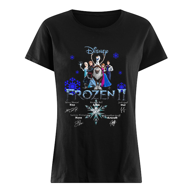 Disney Frozen II Characters Elsa Anna Olaf Hans signatures Classic Women's T-shirt