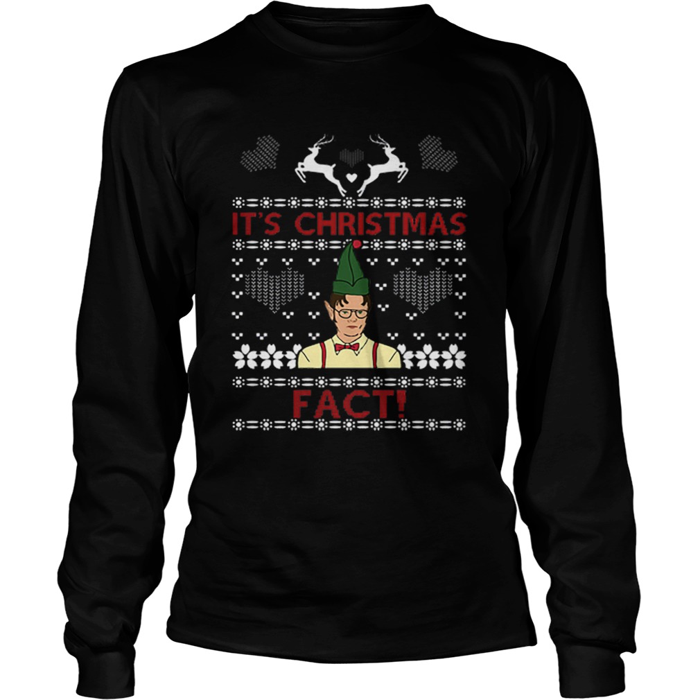 Dwight Schrute Its Christmas Fact Ugly Christmas LongSleeve