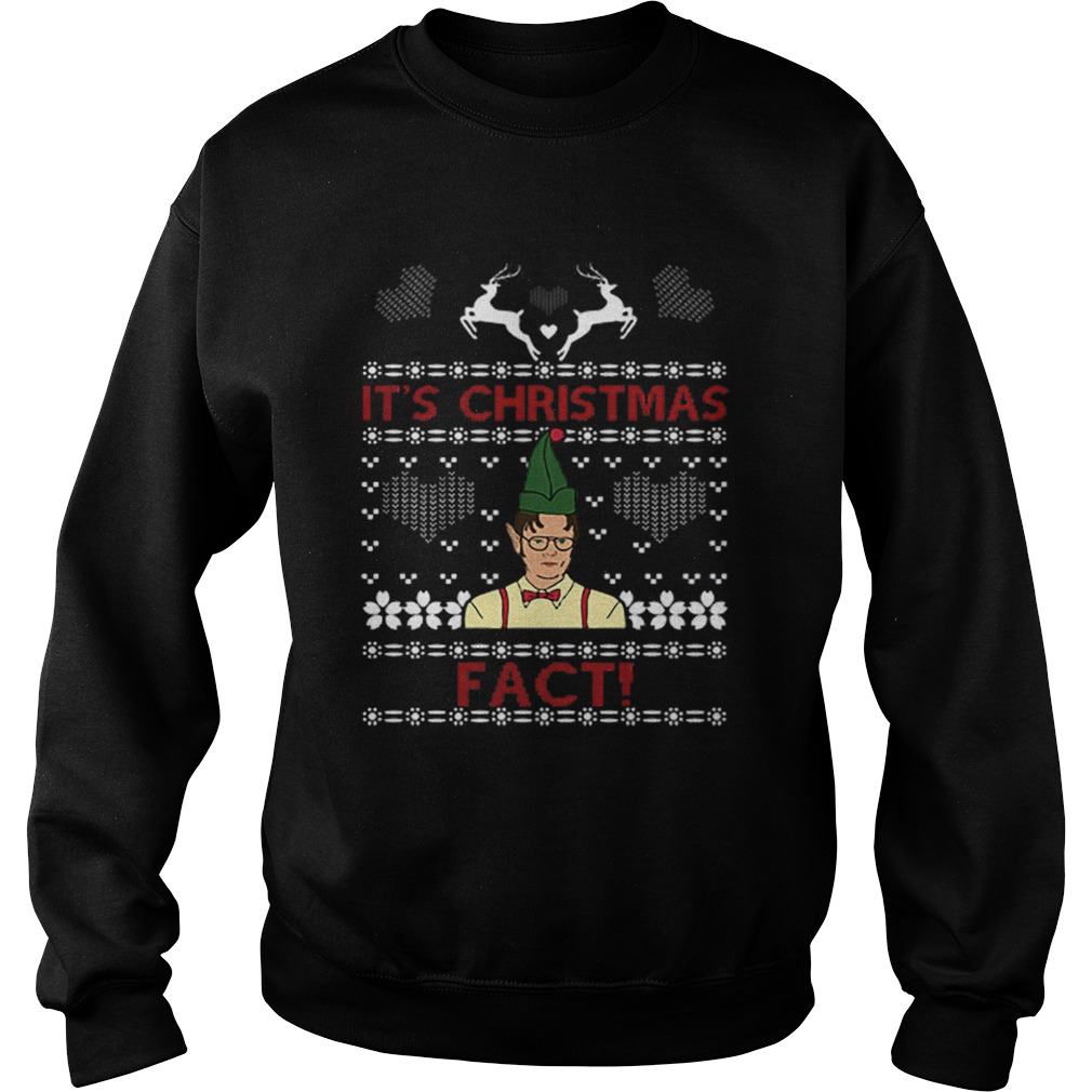 Dwight Schrute Its Christmas Fact Ugly Christmas Sweatshirt