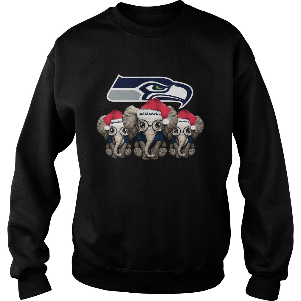 Elephant Santa Seattle Seahawks Sweatshirt