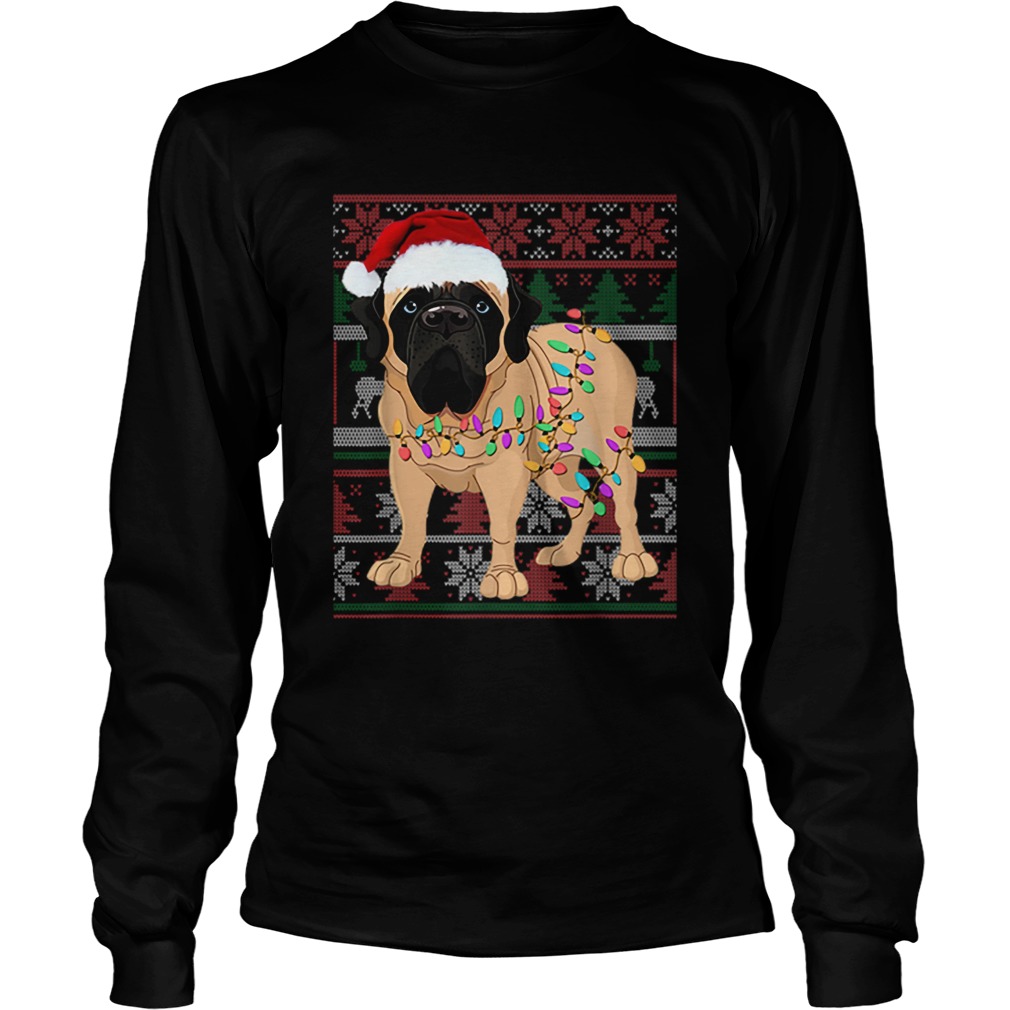 English Mastiff Ugly Sweater Christmas Gift LongSleeve