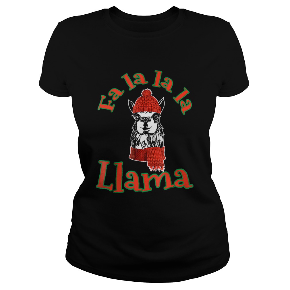 Fa La La Llama Shirt Funny Christmas Classic Ladies