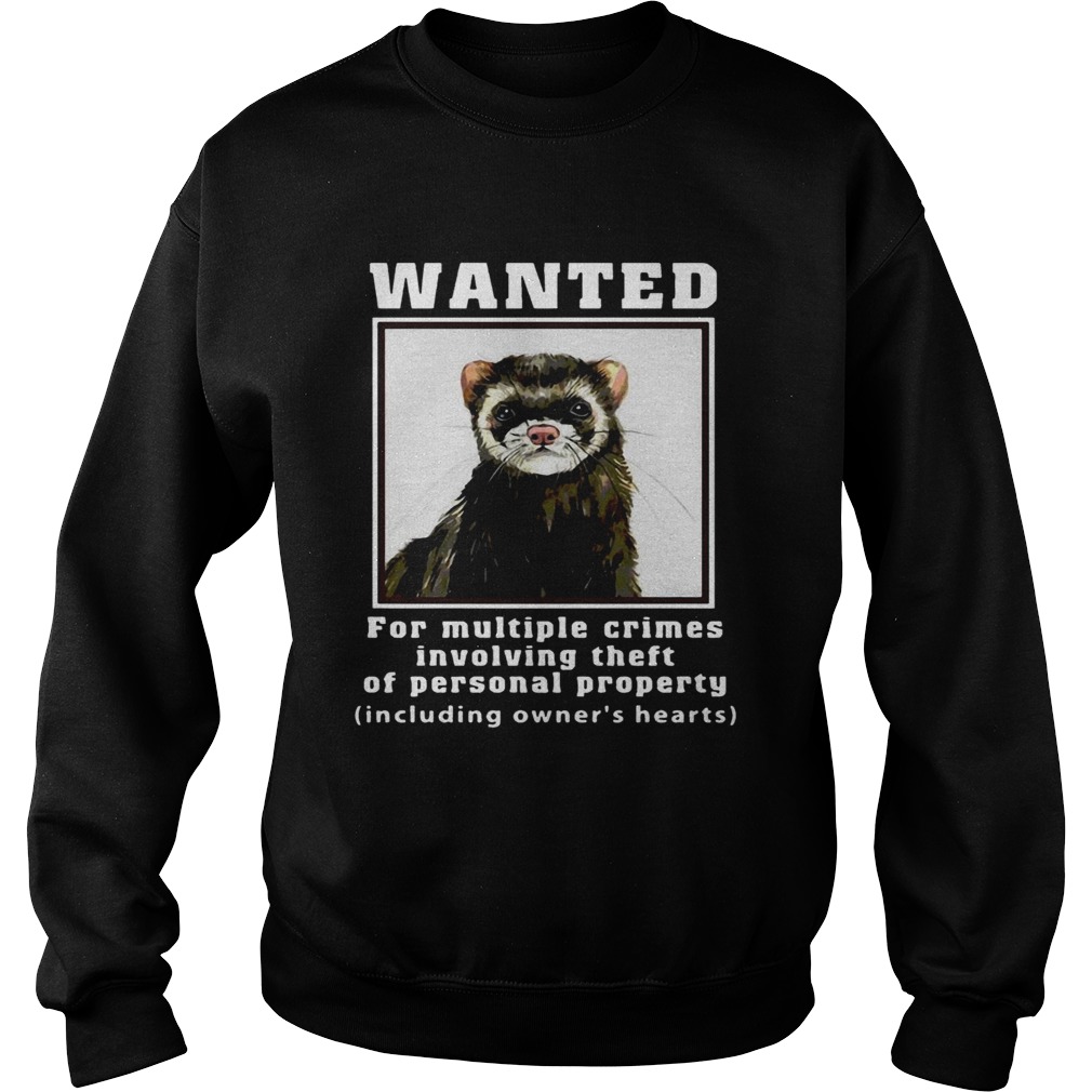 Ferrets Wanted for multiple crimes involving Sweatshirt