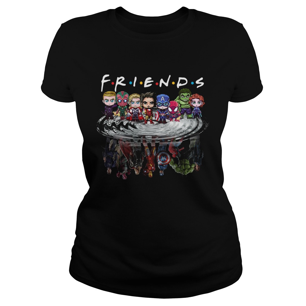 Friends Avengers Chibi characters water reflection Classic Ladies