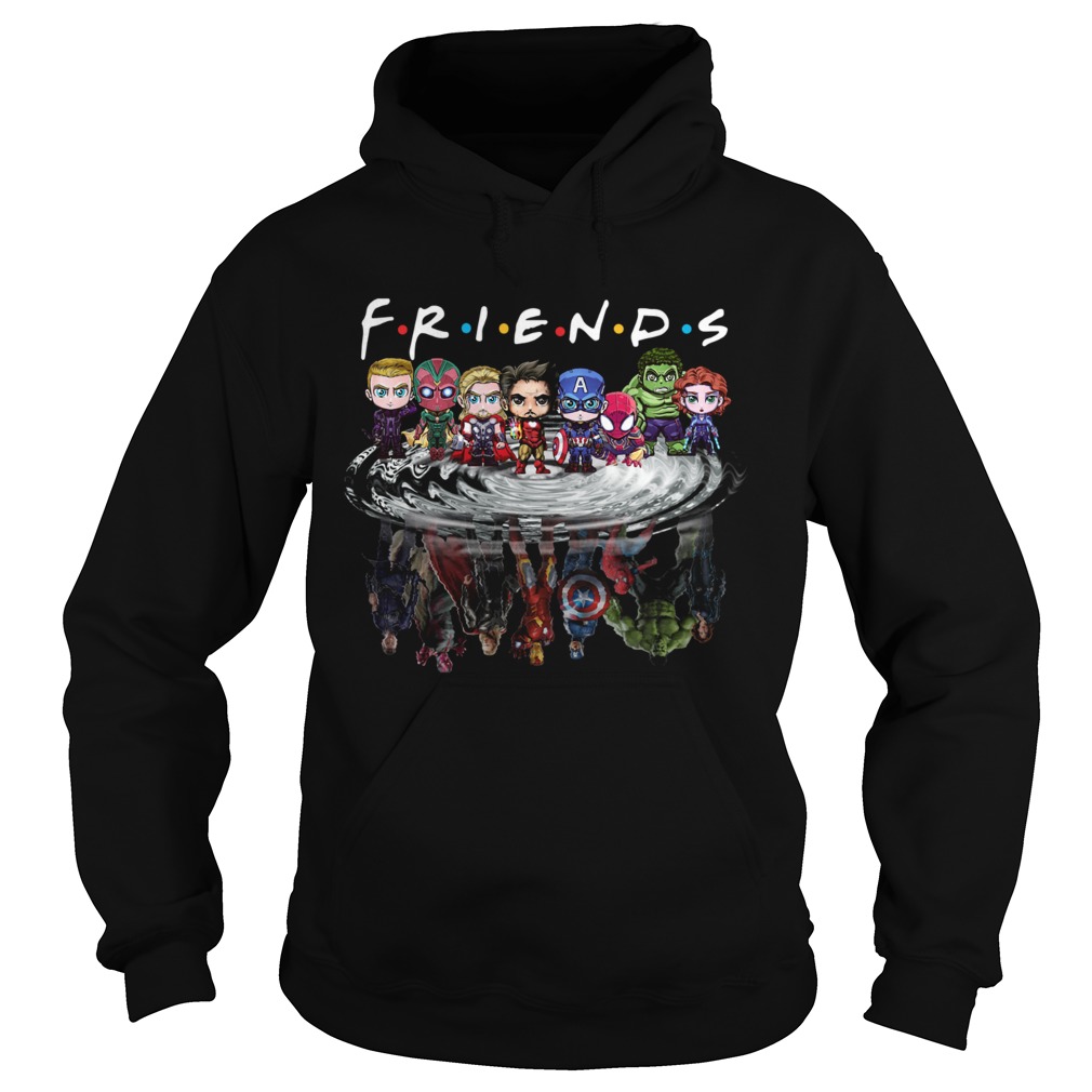 Friends Avengers Chibi characters water reflection Hoodie