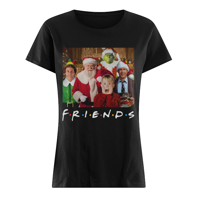Friends Grinch Elf Santa Clark Griswold Kevin Characters Christmas Classic Women's T-shirt
