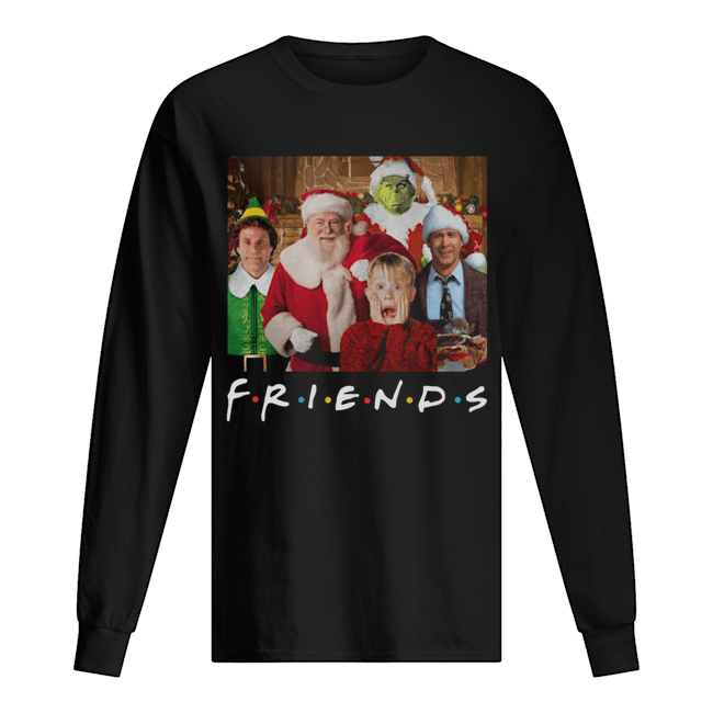 Friends Grinch Elf Santa Clark Griswold Kevin Characters Christmas Long Sleeved T-shirt 