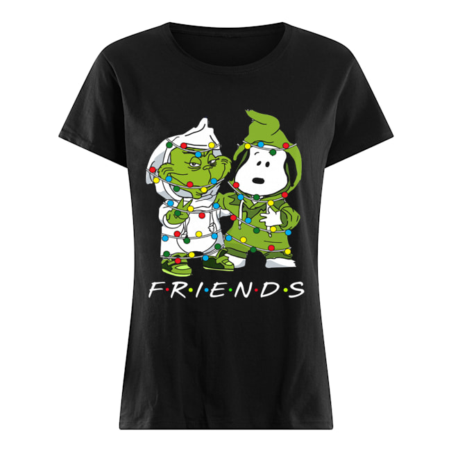 Friends Grinch and Snoopy light christmas Classic Women's T-shirt