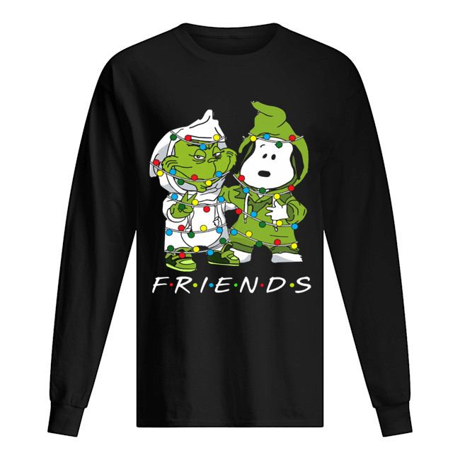 Friends Grinch and Snoopy light christmas Long Sleeved T-shirt 