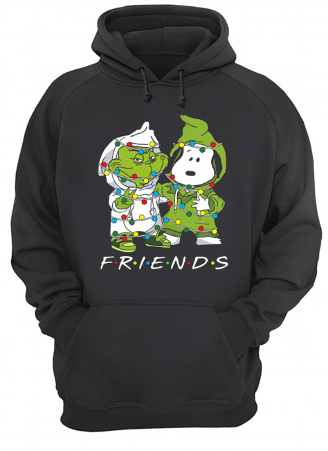 Friends Grinch and Snoopy light christmas Unisex Hoodie