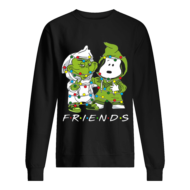 Friends Grinch and Snoopy light christmas Unisex Sweatshirt
