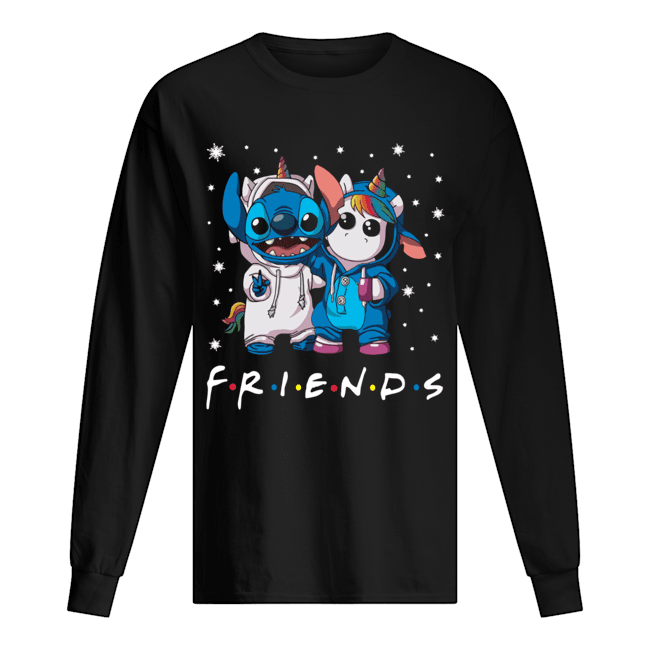 Friends Tv Show Baby Stitch and Unicorn Long Sleeved T-shirt 