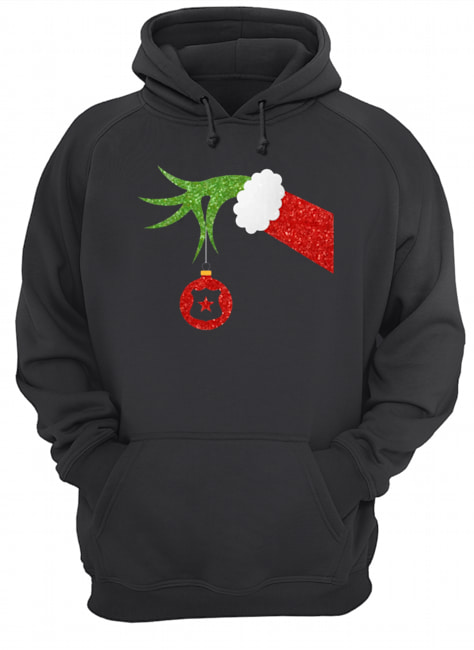 Funny Grinch Hand holding Police ornament Christmas Unisex Hoodie