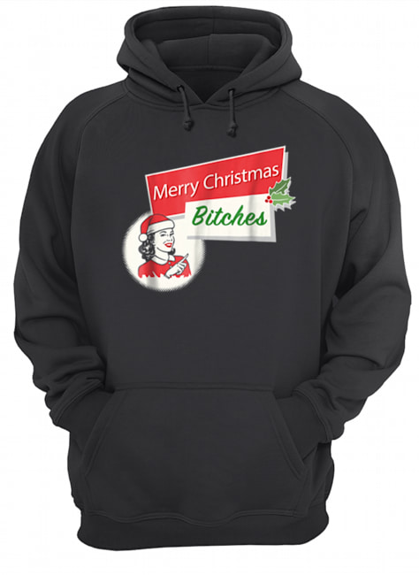 Funny Merry Christmas Bitches Inappropriate Adult Unisex Hoodie