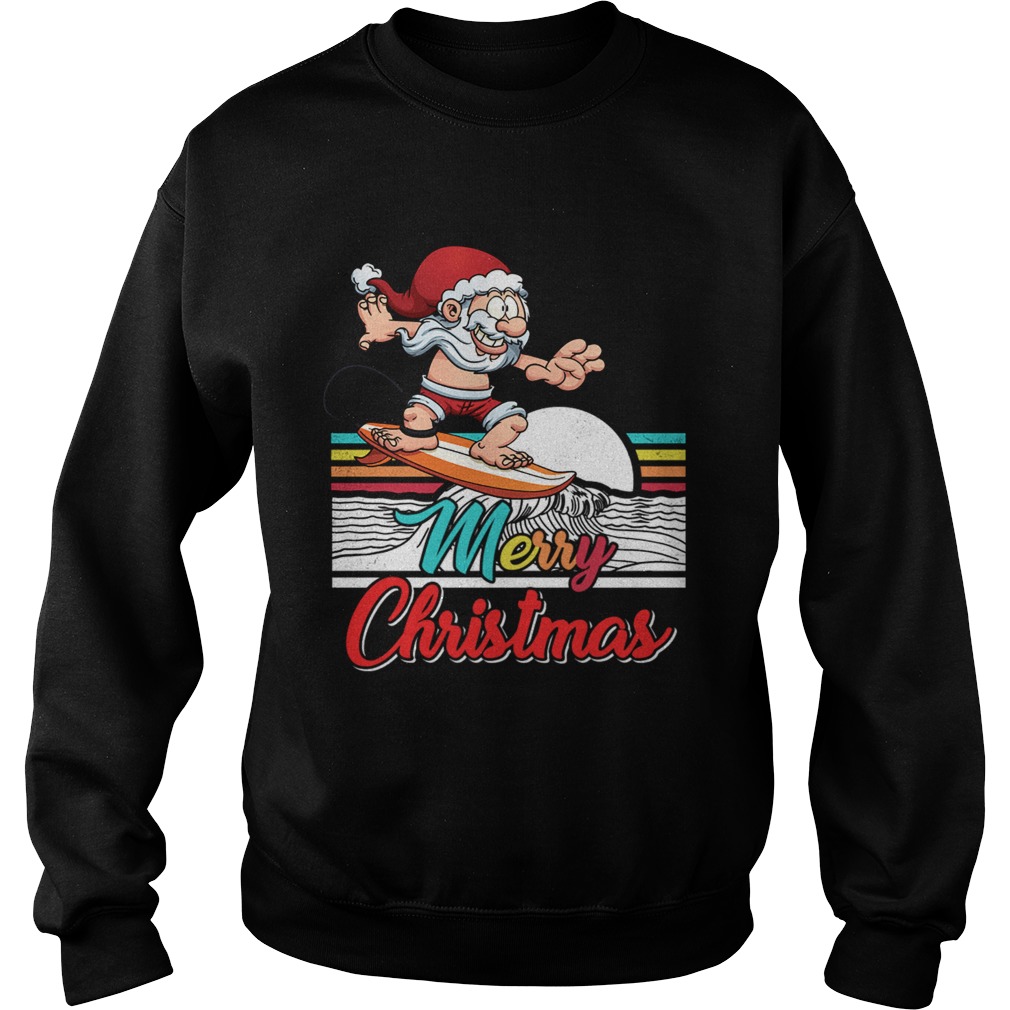 Funny Surfing Santa Claus Hawaiian Christmas Women Men Gift Sweatshirt