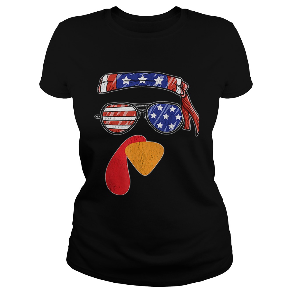 Funny Thanksgiving Fall Turkey Face USA Sunglasses Gift Classic Ladies