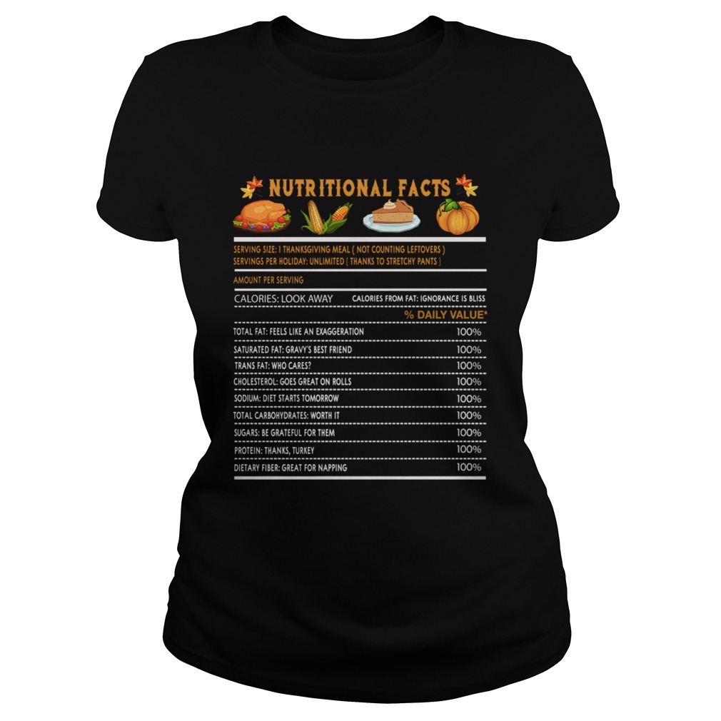 Funny Thanksgiving Nutrition Fast Food Vegetables Meal Gift Classic Ladies