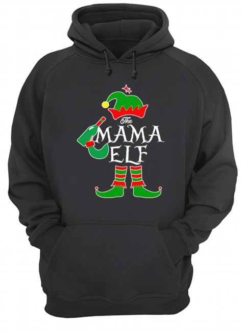 Funny The Mama Elf Family Matching Group Christmas Unisex Hoodie