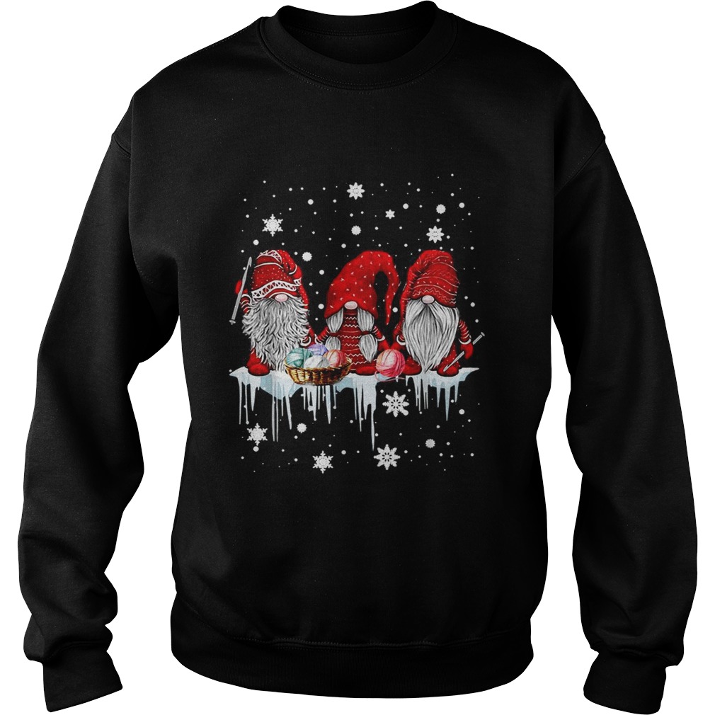 Gnomies sewing santa embroidery Christmas Sweatshirt