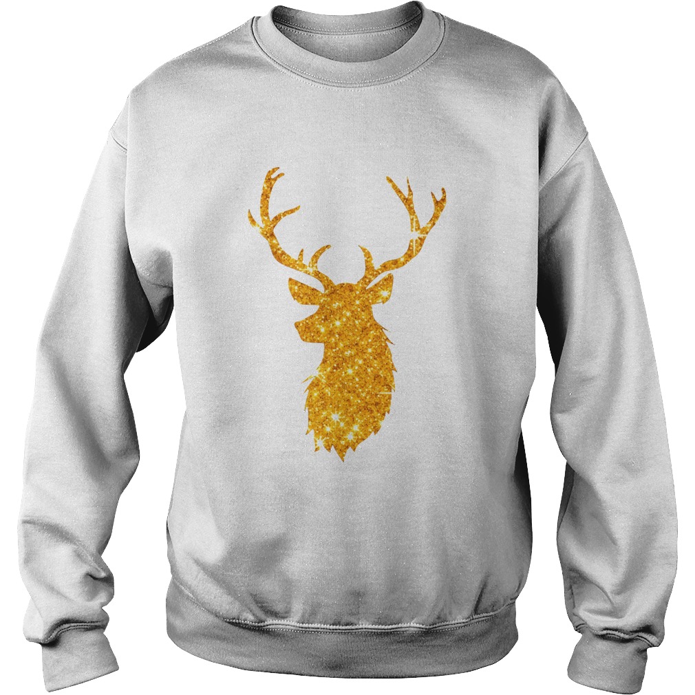 Gold Golden Reindeer Christmas Holiday Sweatshirt