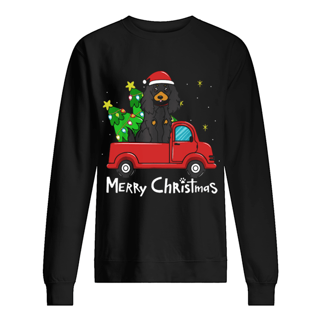 Gordon Setter Christmas Truck Tree Merry Christmas Unisex Sweatshirt