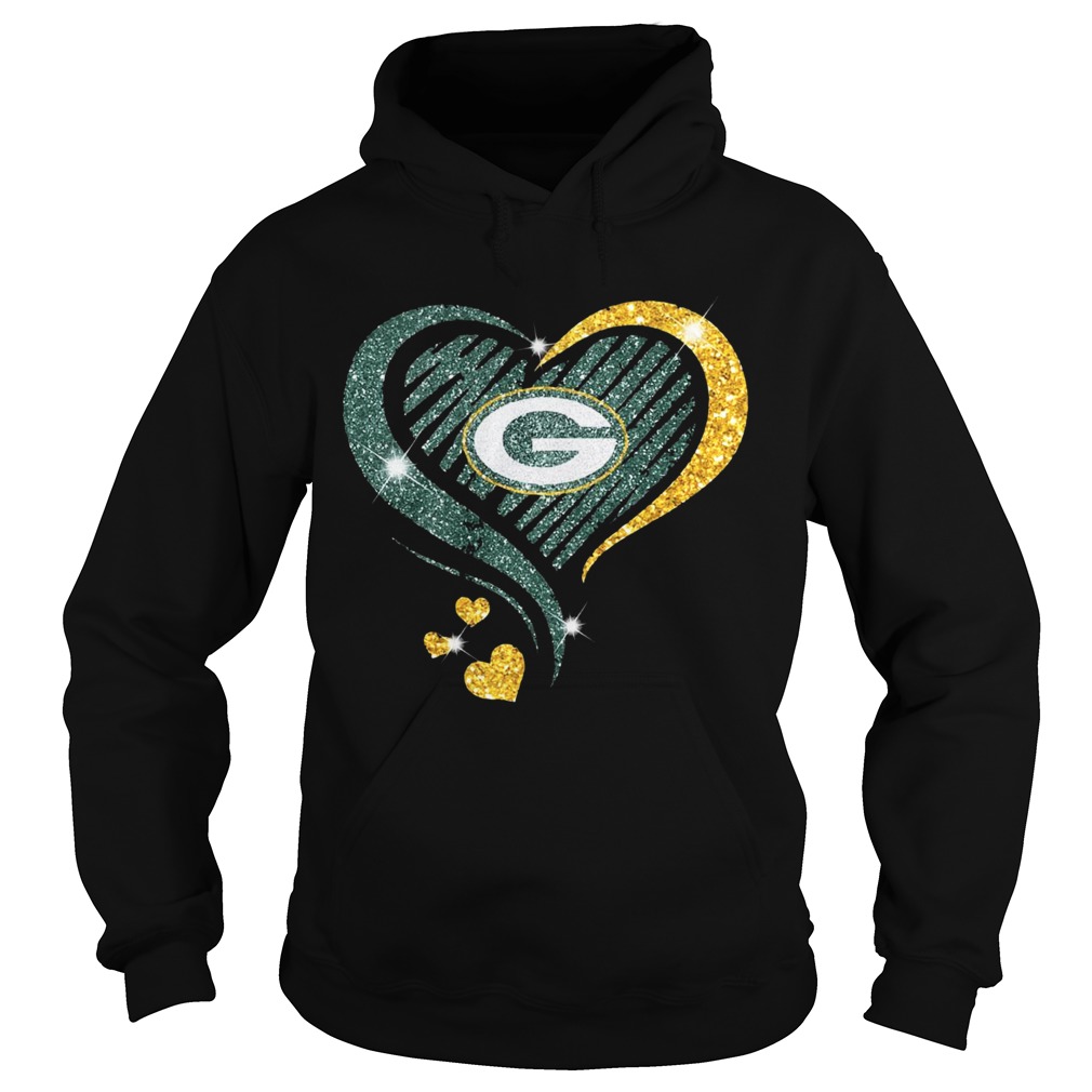 Green Bay Packers Diamond Heart Hoodie