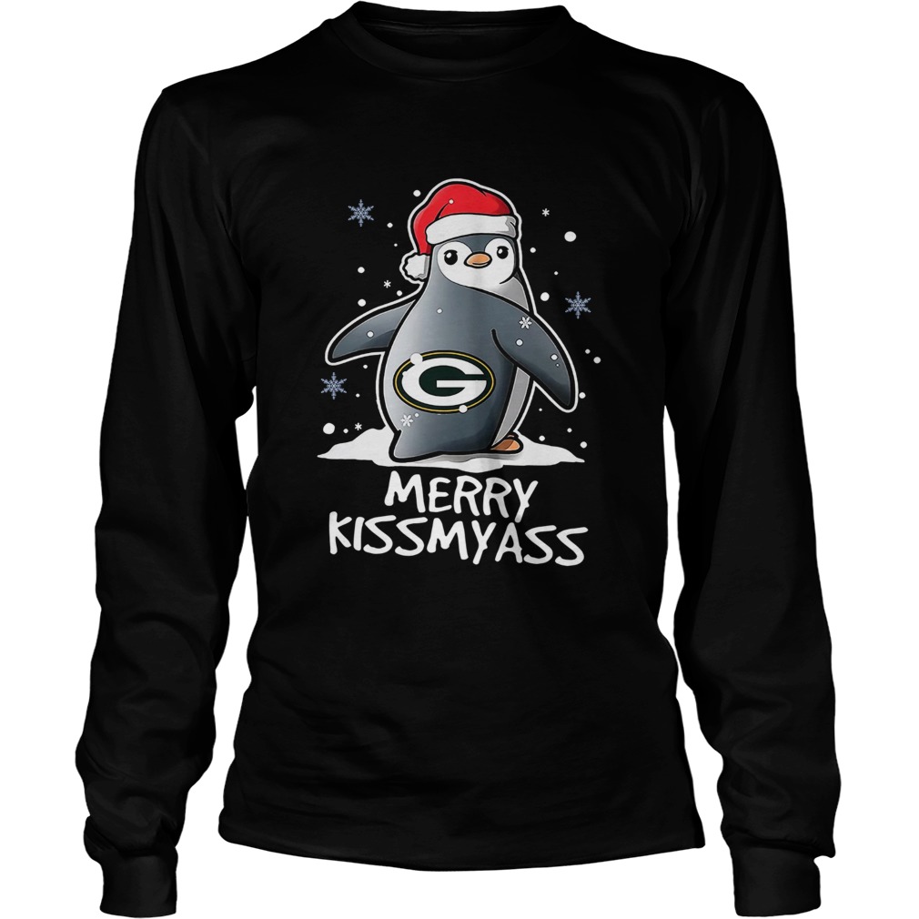 Green Bay Packers Penguin Merry Kissmyass LongSleeve