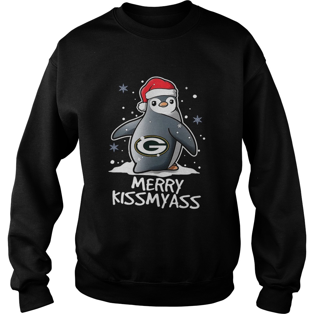 Green Bay Packers Penguin Merry Kissmyass Sweatshirt