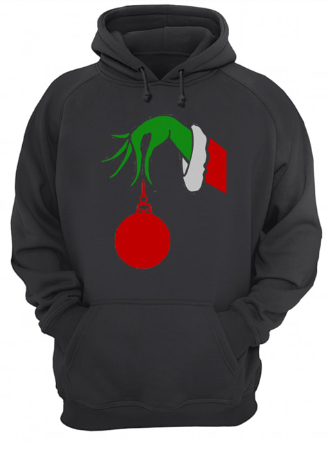 Grinch Arm Holding Ornament Unisex Hoodie