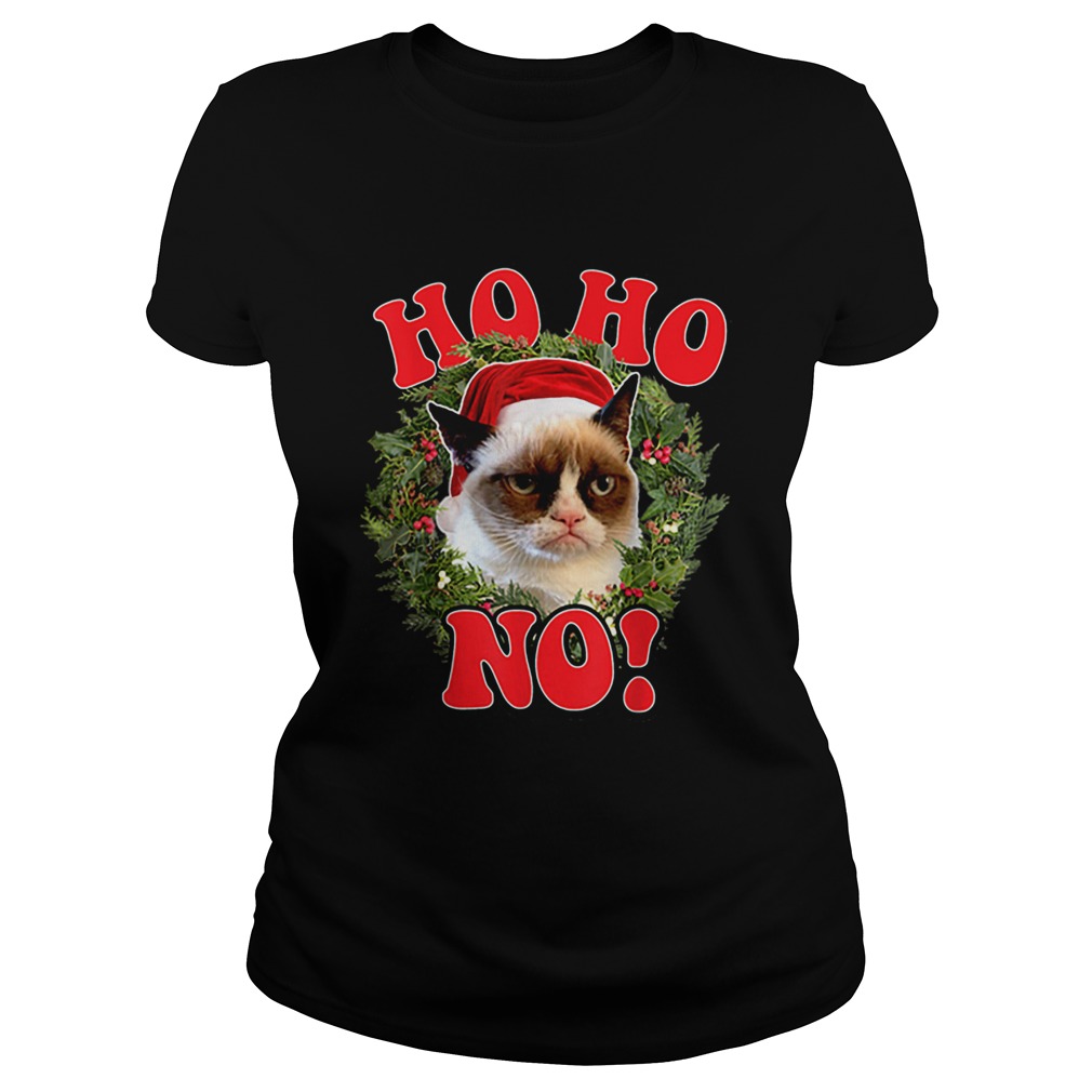 Grumpy Cat Ho Ho No Christmas Wreath Holiday Graphic Classic Ladies