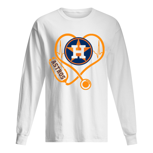 Heartbeat Nurse Love Houston Astros Shirt Long Sleeved T-shirt 