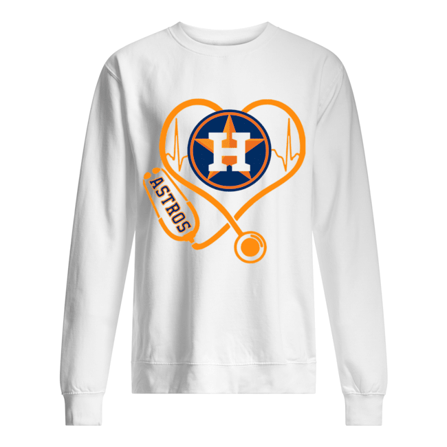 Heartbeat Nurse Love Houston Astros Shirt Unisex Sweatshirt