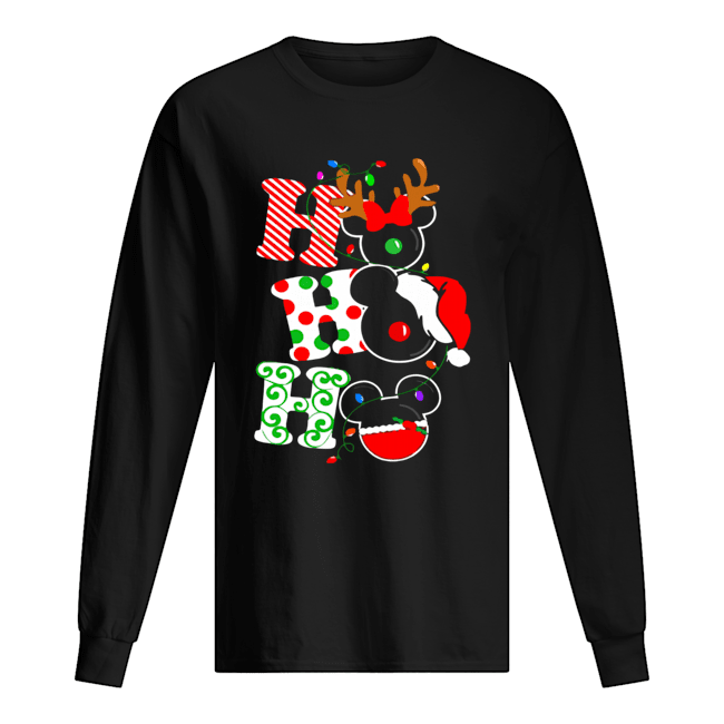 Ho ho ho Merry Christmas Disney Mickey Long Sleeved T-shirt 