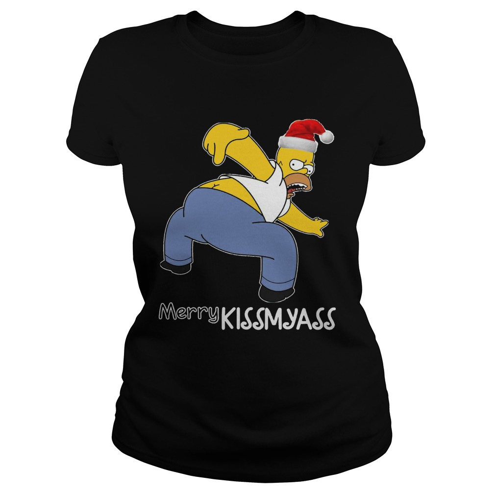 Homer Simpson Merry kissmyass Classic Ladies