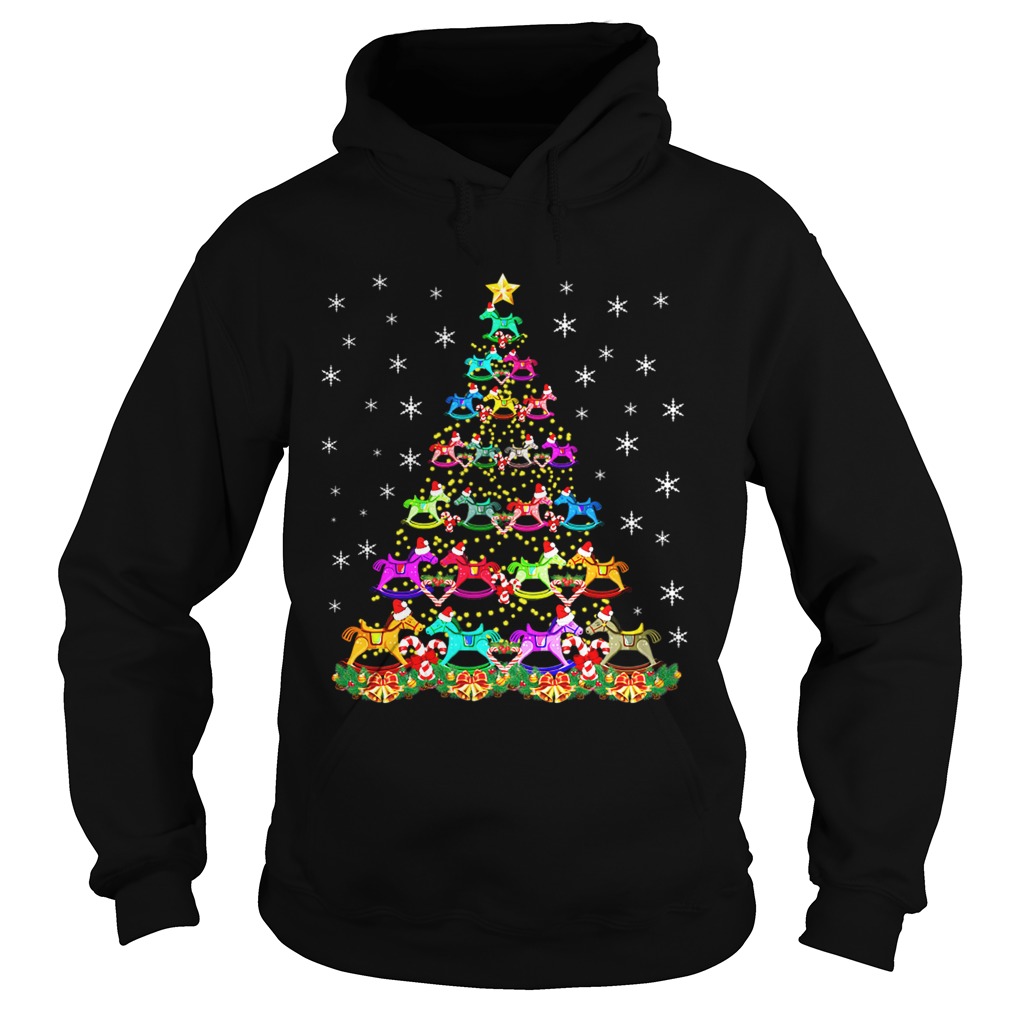 Horse Christmas Tree Candy Cane Gift Hoodie