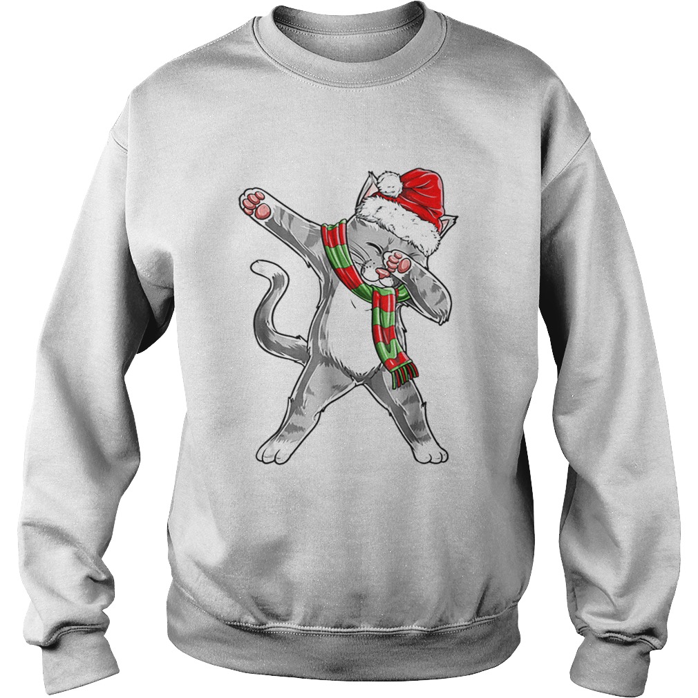 Hot Dabbing Cat Santa Christmas Kids Boys Girls Gifts Sweatshirt